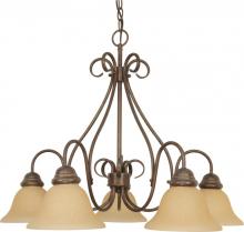  60/1024 - Castillo - 5 Light Chandelier with Champagne Linen Washed Glass - Sonoma Bronze Finish