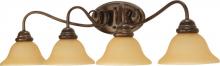  60/1036 - Castillo - 4 Light Vanity with Champagne Linen Washed Glass - Sonoma Bronze Finish