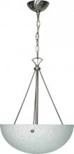  60/133 - 3-Light Hanging Pendant Light Fixture in Brushed Nickel Finish with Water Spot Glass