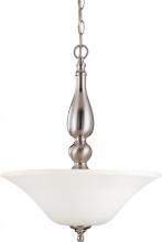  60/1828 - Dupont - 3 Light Pendant with Satin White Glass - Brushed Nickel Finish