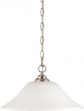  60/1829 - Dupont - 1 Light Hanging Dome with Satin White Glass - Brushed Nickel Finish