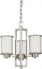  60/2851 - Odeon - 3 Light (convertible up with down) Chandelier with Satin White Glass - Brushed Nickel Finish