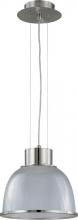  60/2923 - 1-Light 12" Pendant Light Fixture in Brushed Nickel Finish with Clear Prismatic Glass