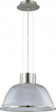  60/2925 - 1-Light 20" Pendant Light Fixture in Brushed Nickel Finish with Clear Prismatic Glass