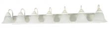  60/294 - Ballerina - 7 Light 48" Vanity with Alabaster Glass - Textured White Finish