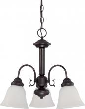  60/3142 - Ballerina - 3 Light Chandelier with Frosted White Glass - Mahogany Bronze Finish
