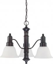  60/3144 - Gotham - 3 Light Chandelier with Frosted White Glass - Mahogany Bronze Finish