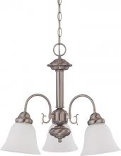  60/3241 - Ballerina - 3 Light Chandelier with Frosted White Glass - Brushed Nickel Finish