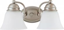  60/3265 - Empire - 2 Light 15" Vanity with Frosted White Glass - Brushed Nickel Finish