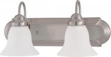  60/3278 - Ballerina - 2 Light 18" Vanity with Frosted White Glass - Brushed Nickel Finish