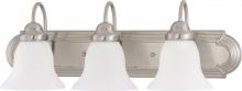  60/3279 - Ballerina - 3 Light 24" Vanity with Frosted White Glass - Brushed Nickel Finish