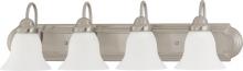  60/3281 - Ballerina - 4 Light 30" Vanity with Frosted White Glass - Brushed Nickel Finish