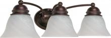  60/346 - Empire - 3 Light 21" Vanity with Alabaster Glass - Old Bronze Finish