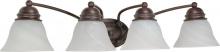 60/347 - Empire - 4 Light 29" Vanity with Alabaster Glass - Old Bronze Finish