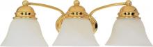  60/350 - Empire - 3 Light 21" Vanity with Alabaster Glass - Polished Brass Finish