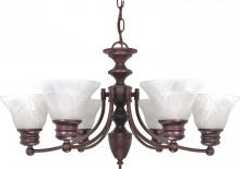  60/358 - Empire - 6 Light Chandelier with Alabaster Glass - Old Bronze Finish