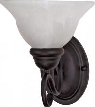  60/387 - Castillo - 1 Light Wall Sconce with Alabaster Swirl Glass - Textured Flat Black Finish