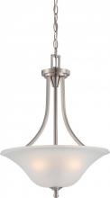  60/4147 - Surrey - 3 Light Pendant with Frosted Glass - Brushed Nickel Finish