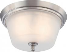  60/4152 - Surrey - 2 Light Flush Dome with Frosted Glass - Brushed Nickel Finish