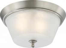  60/4153 - Surrey - 3 Light Flush Dome with Frosted Glass - Brushed Nickel Finish