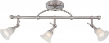  60/4154 - Surrey - 3 Light Fixed Track Bar with Frosted Glass - Brushed Nickel Finish