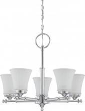  60/4265 - Teller - 5 Light Chandelier with Frosted Etched Glass - Polished Chrome Finish