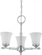  60/4266 - Teller - 3 Light Chandelier with Frosted Etched Glass - Polished Chrome Finish