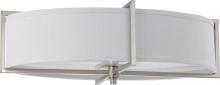  60/4469 - Portia - 6 Light Oval Flush with Slate Gray Fabric Shade - Brushed Nickel Finish