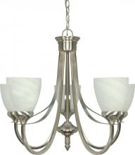  60/460 - 5-Light Brushed Nickel Chandelier with Alabaster Glass and (5) 13W GU24 Bulbs Included