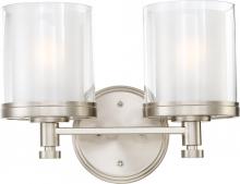  60/4642 - Decker - 2 Light Vanity with Clear & Frosted Glass - Brushed Nickel Finish