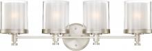  60/4644 - Decker - 4 Light Vanity with Clear & Frosted Glass - Brushed Nickel Finish