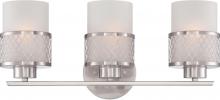  60/4683 - Fusion - 3 Light Vanity with Frosted Glass - Brushed Nickel Finish