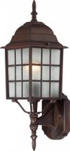  60/4902 - Adams - 1 Light 18" Wall Lantern with Frosted Glass - Rustic Bronze Finish