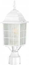  60/4907 - Adams - 1 Light 17" Post Lantern with Frosted Glass - White Finish