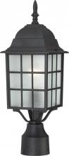  60/4909 - Adams - 1 Light 17" Post Lantern with Frosted Glass - Textured Black Finish