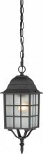  60/4913 - Adams - 1 Light 16" Hanging Lantern with Frosted Glass - Textured Black Finish