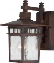  60/4952 - Cove Neck - 1 Light 12" Wall Lantern with Clear Seed Glass - Rustic Bronze Finish