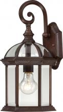  60/4962 - Boxwood - 1 Light 15" Wall Lantern with Clear Beveled Glass - Rustic Bronze Finish