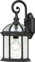  60/4963 - Boxwood - 1 Light 15" Wall Lantern with Clear Beveled Glass - Textured Black Finish