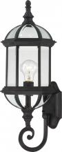  60/4973 - Boxwood - 1 Light 22" Wall Lantern with Clear Beveled Glass - Textured Black Finish