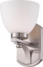  60/5011 - 1-Light Wall Mounted Vanity Light in Brushed Nickel Finish with Frosted Glass