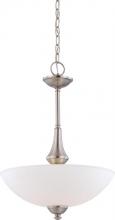  60/5038 - Patton - 3 Light Pendant with Frosted Glass - Brushed Nickel Finish