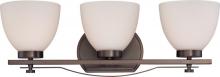 60/5113 - 3-Light Wall Mounted Vanity Light in Hazel Bronze Finish with Frosted Glass