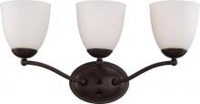  60/5133 - Patton - 3 Light Vanity with Frosted Glass - Prairie Bronze Finish