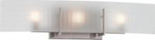  60/5187 - Yogi - 3 Light Halogen Vanity with Etched Frosted Glass - Brushed Nickel Finish
