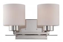  60/5202 - Parallel - 2 Light Vanity with Etched Opal Glass - Polished Nickel Finish