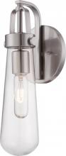 60/5261 - Beaker - 1 Light Wall Sconce with Clear Glass -Brushed Nickel Finish