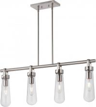  60/5265 - Beaker - 4 Light Island Pendant with Clear Glass -Brushed Nickel Finish