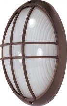 60/529 - 1 Light - 13'' Large Oval Cage Bulkhead - Architectural Bronze Finish