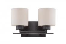  60/5302 - Parallel - 2 Light Vanity with Etched Opal Glass - Aged Bronze Finish